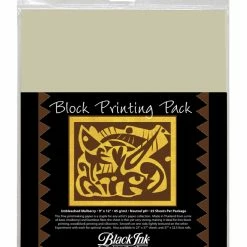 Cheapest 🤩 Black Ink Block Printing Paper Pack, 9 X 12 Inches, Unbleached Mulberry, 25 Sheets 😉