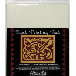 Wholesale 💯 Black Ink Block Printing Paper Pack, 9 X 12 Inches, Bleached Mulberry, 25 Sheets ❤️