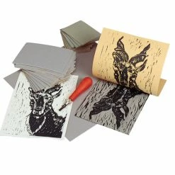 Discount 🥰 Speedball Red Baron Battleship Gray Unmounted Linoleum, 5 X 7 Inches 🛒