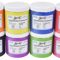 Flash Sale ⭐ Sax Versablock Fluorescent Block Printing Inks, 8 Ounces, Set Of 8 🌟