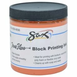 Brand new 🧨 Sax True Flow Water Soluble Block Printing Ink, 8 Ounces, Orange 🥰