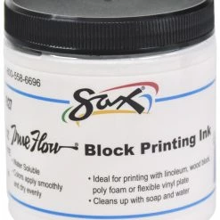 Flash Sale ❤️ Sax True Flow Water Soluble Block Printing Ink, 8 Ounces, White 🧨