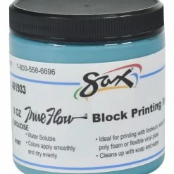 Cheap ⭐ Sax True Flow Water Soluble Block Printing Ink, 8 Ounces, Turquoise 🧨