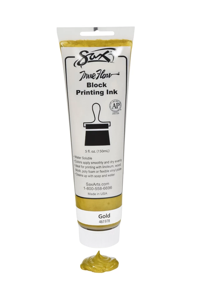 Deals π Sax True Flow Water Soluble Block Printing Ink, 5 Ounce Tube, Gold π₯° - Image 4