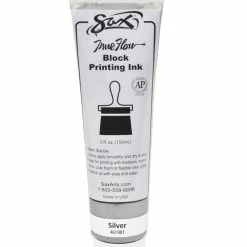 Flash Sale ✔️ Sax True Flow Water Soluble Block Printing Ink, 5 Ounce Tube, Silver 🛒